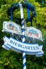 Krems, Austria. Local Biergarten (beer garden) sign. Art Print